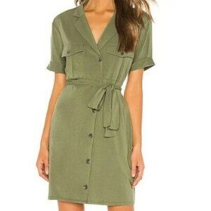 Joie Olive Green Utility Shirt Dress W/ Belt (Size XS)